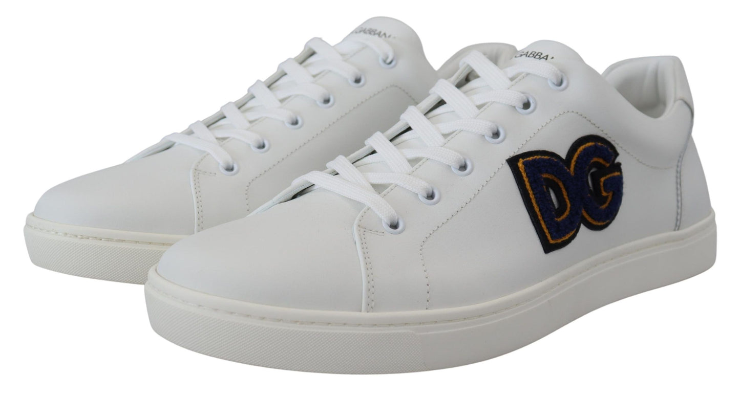 Dolce & Gabbana Elegant White Leather Men's Sneakers EU39.5 / US6.5