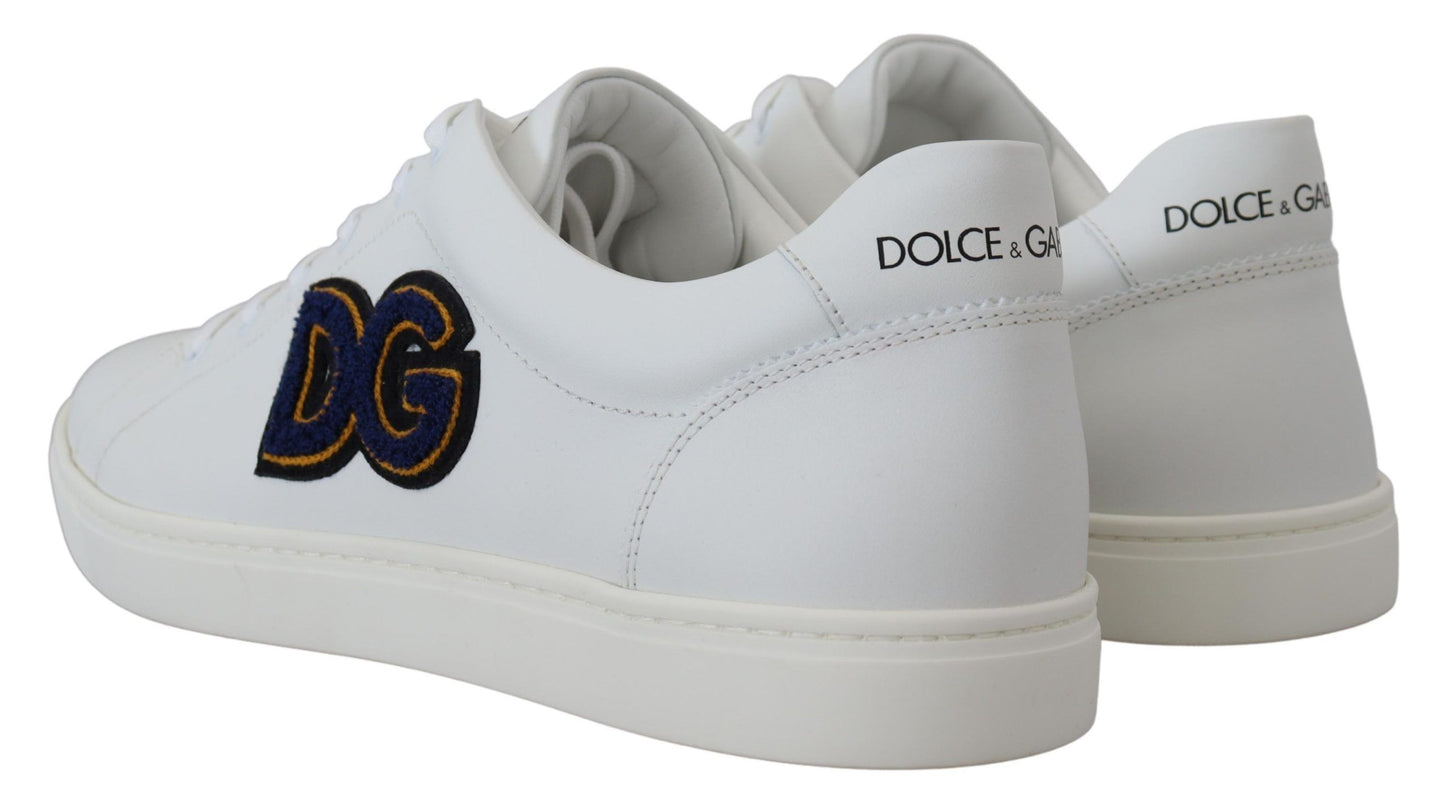 Dolce & Gabbana Elegant White Leather Men's Sneakers EU39.5 / US6.5