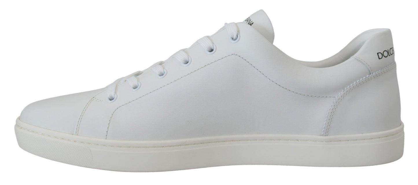 Dolce & Gabbana Elegant White Leather Men's Sneakers EU39.5 / US6.5