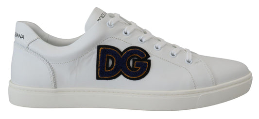 Dolce & Gabbana Elegant White Leather Men's Sneakers EU39.5 / US6.5