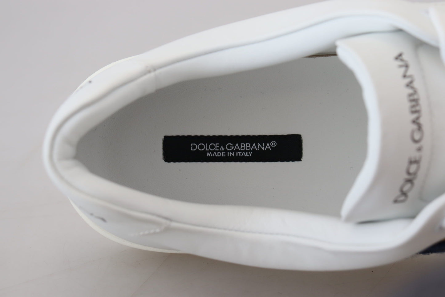 Dolce & Gabbana Elegant White Leather Men's Sneakers EU39.5 / US6.5