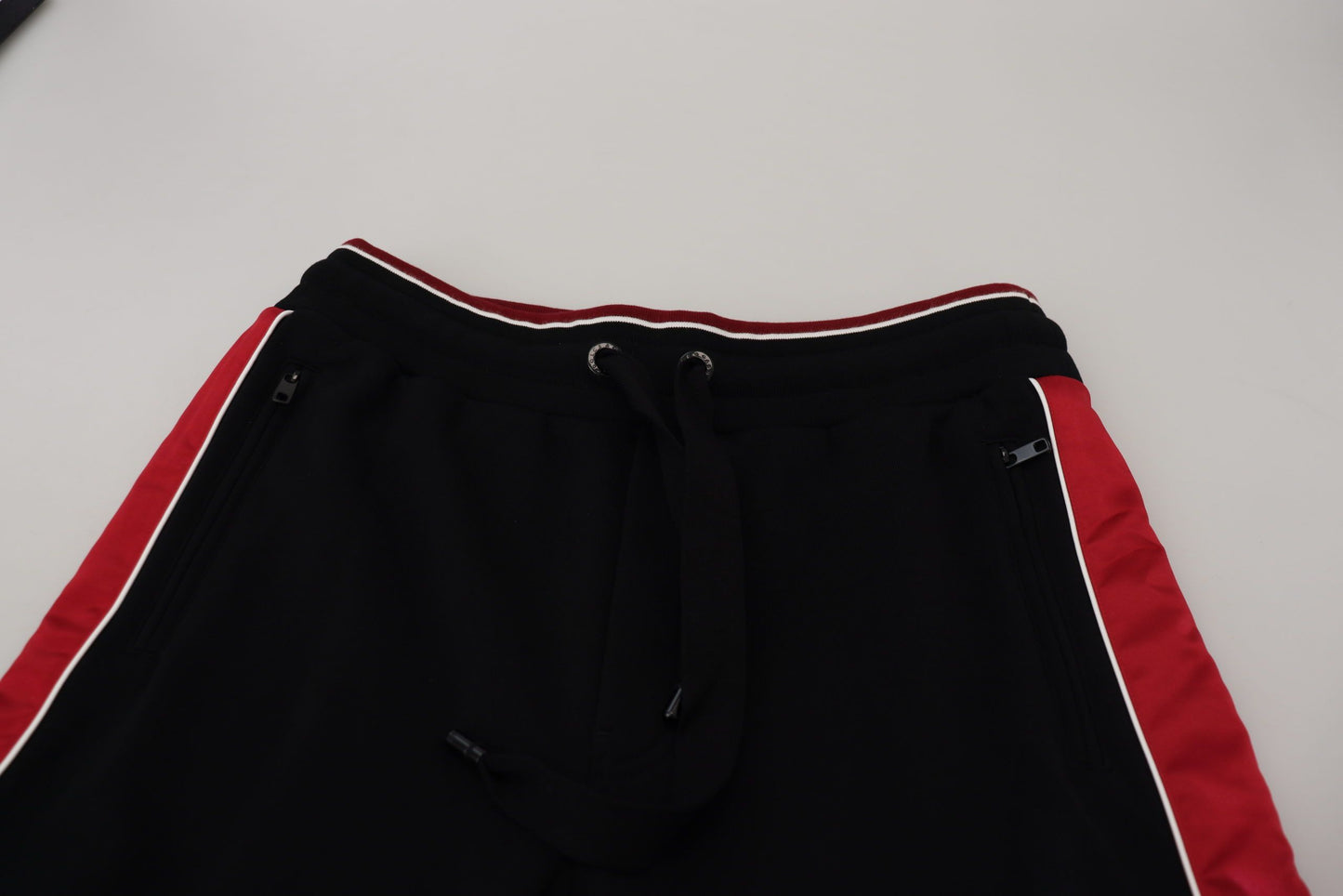 Dolce & Gabbana Elegant Black Jogging Sweatpants with Red Detail IT44 / XS