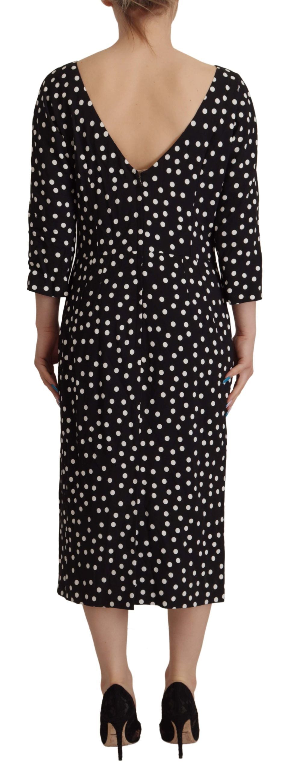 Dolce & Gabbana Polka Dot Sheath Midi Elegance IT48 / XL