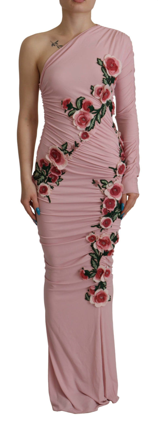 Dolce & Gabbana Elegant Pink One Shoulder Bodycon Dress IT38 / XS