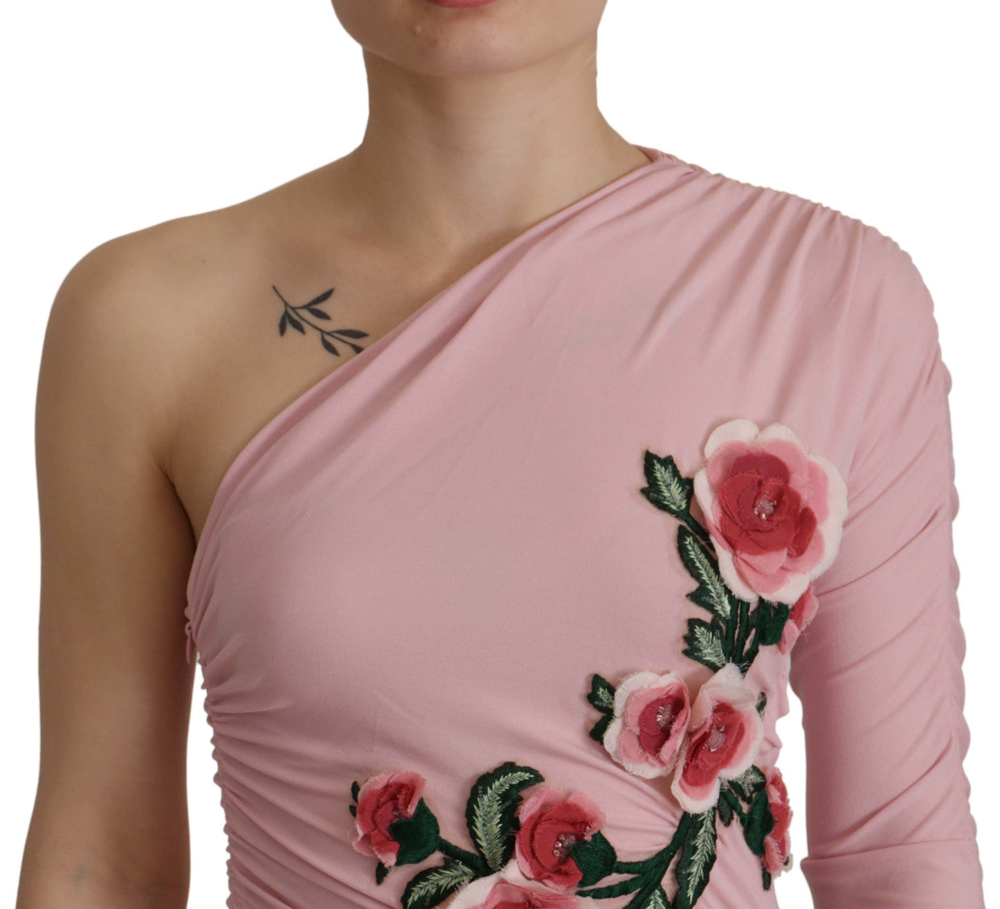 Dolce & Gabbana Elegant Pink One Shoulder Bodycon Dress IT38 / XS