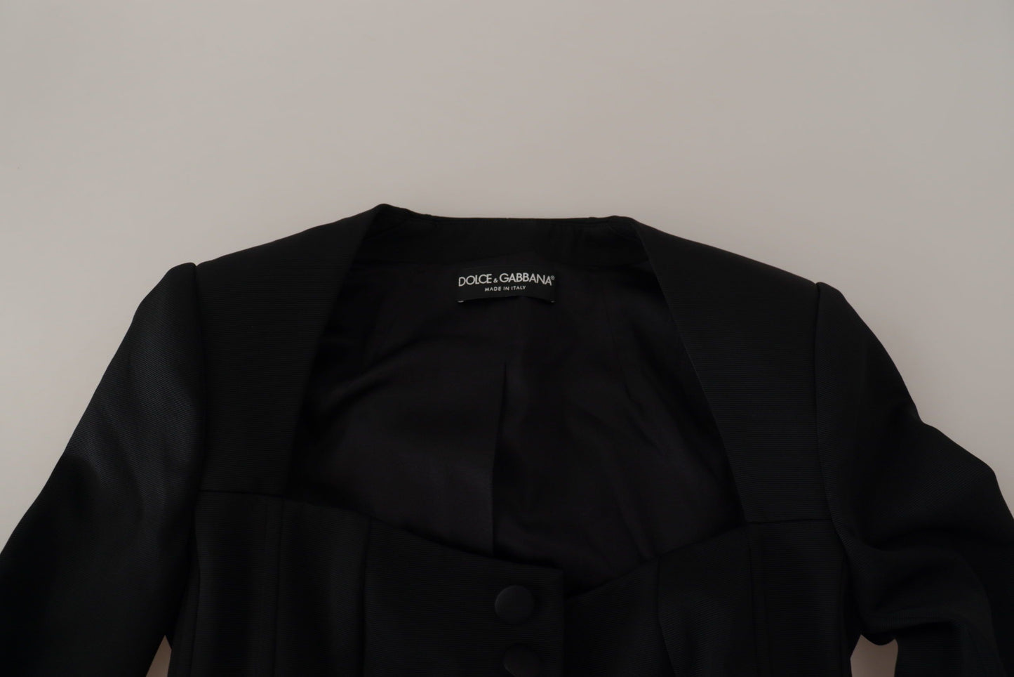 Dolce & Gabbana Sleek Black Snap Jacket with Silk Lining IT38 / XS