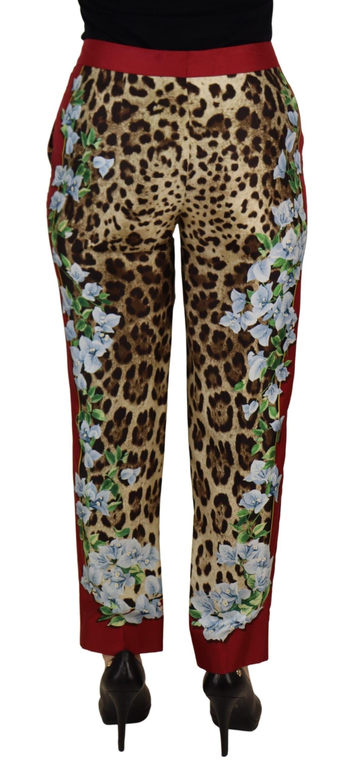 Dolce & Gabbana Elegant Multicolor High Waist Silk Pants IT40 | S