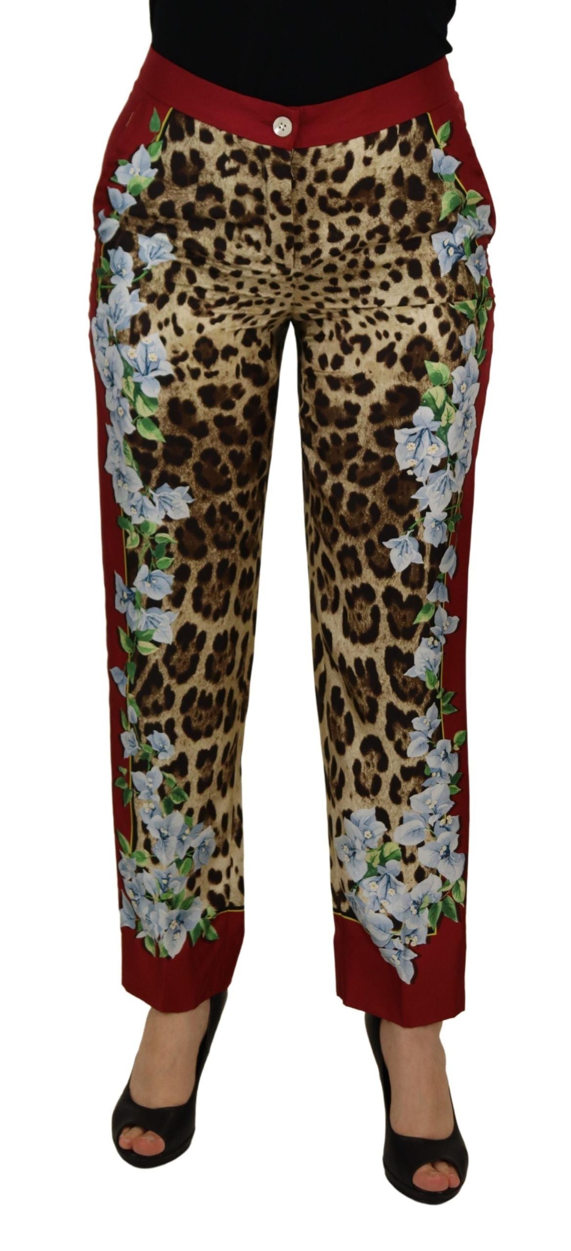 Dolce & Gabbana Elegant Multicolor High Waist Silk Pants IT40 | S