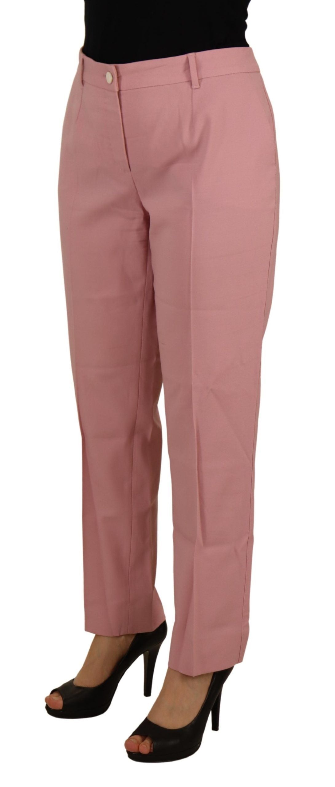 Dolce & Gabbana Chic MidWaist Virgin Wool Pink Pants IT40 / S