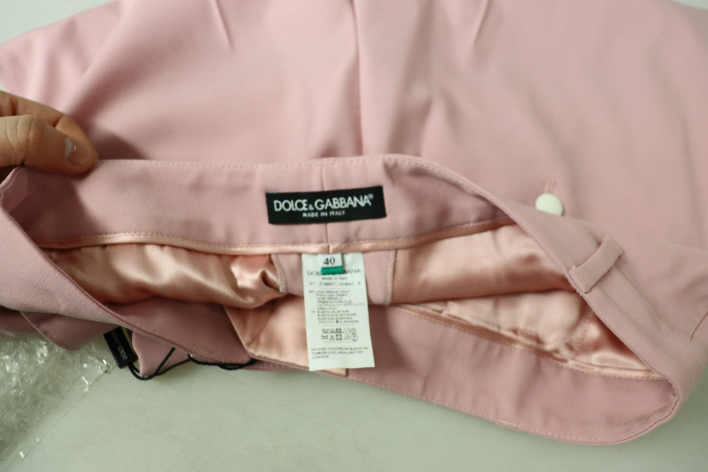 Dolce & Gabbana Chic MidWaist Virgin Wool Pink Pants IT40 / S