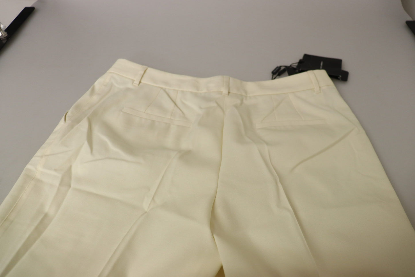 Dolce & Gabbana Elegant Ivory High-Waist Wool Pants IT50 / XXL