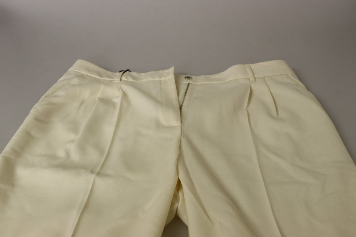 Dolce & Gabbana Elegant Ivory High-Waist Wool Pants IT50 / XXL