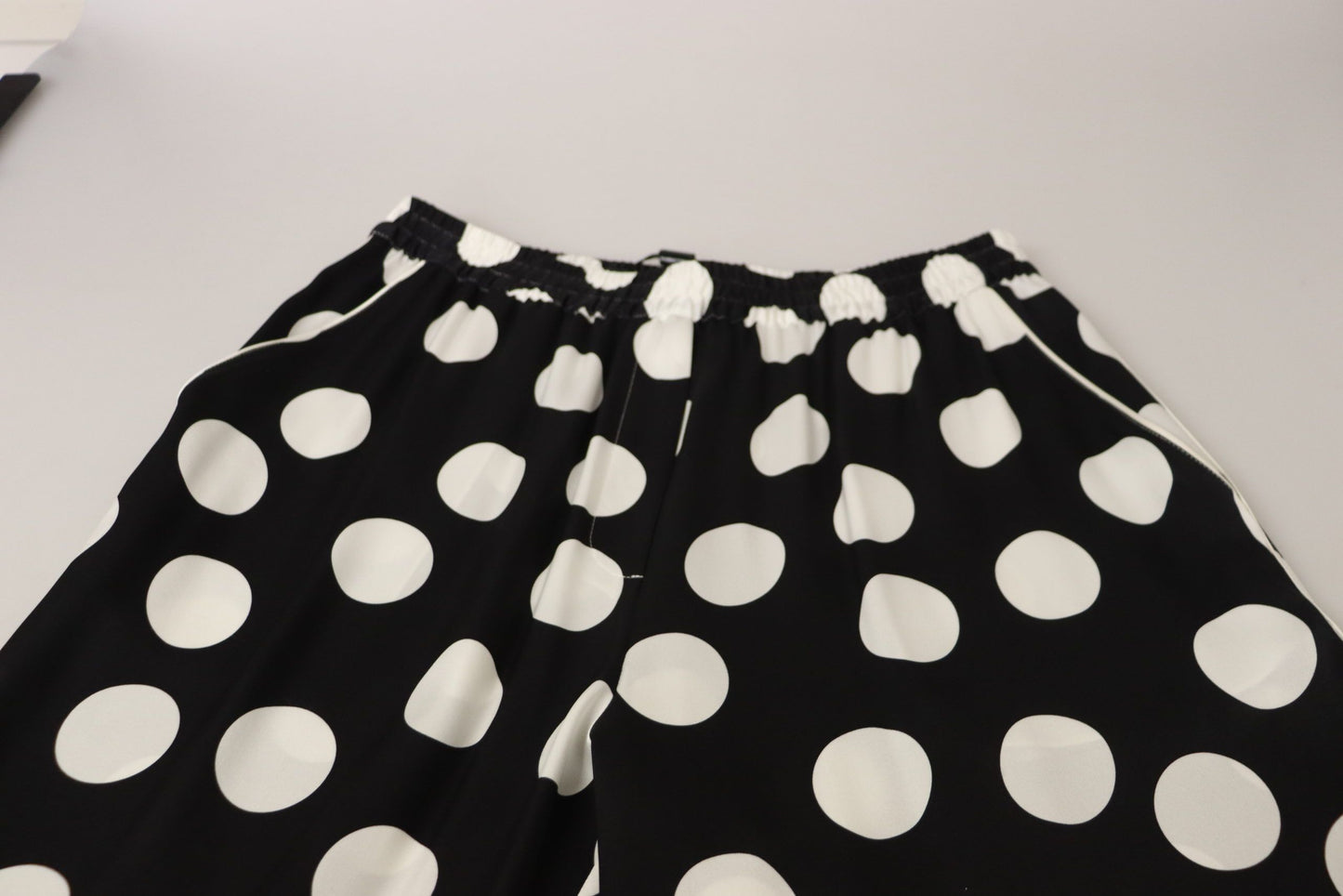 Dolce & Gabbana Polka Dot Silk Mid Waist Pants IT48 / XL