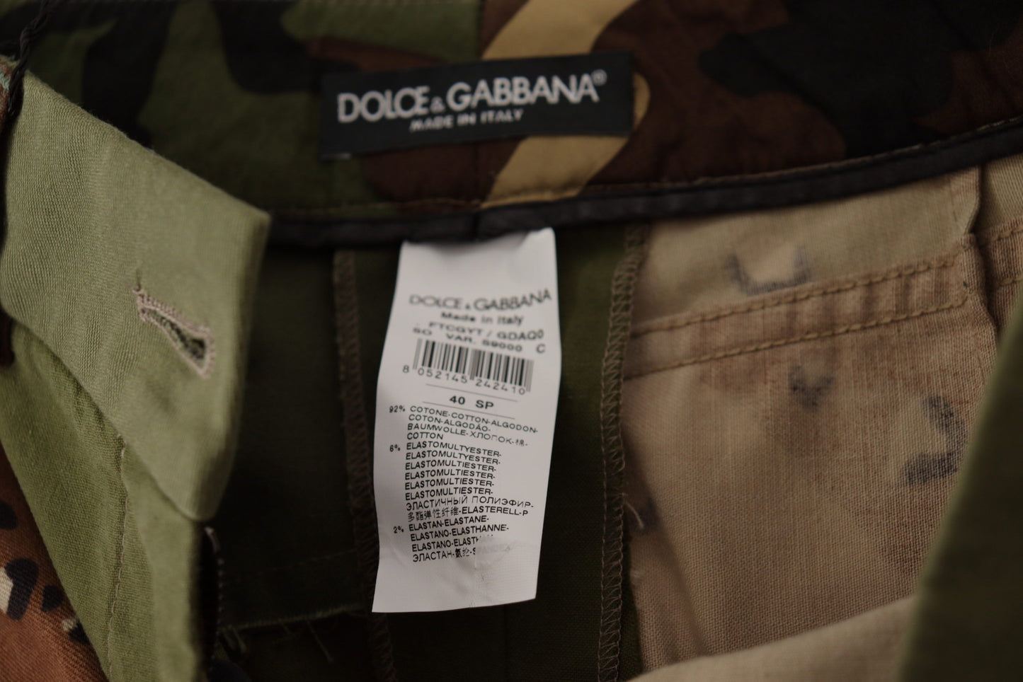 Dolce & Gabbana Army Green High-Waist Hot Pants IT40 / S