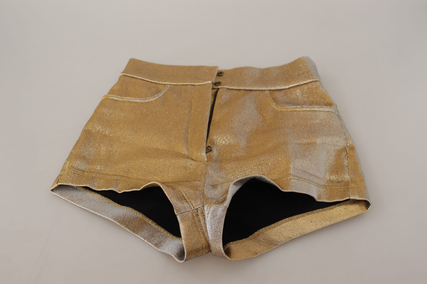 Dolce & Gabbana Gold High Waist Hot Pants Shorts IT38 / XS