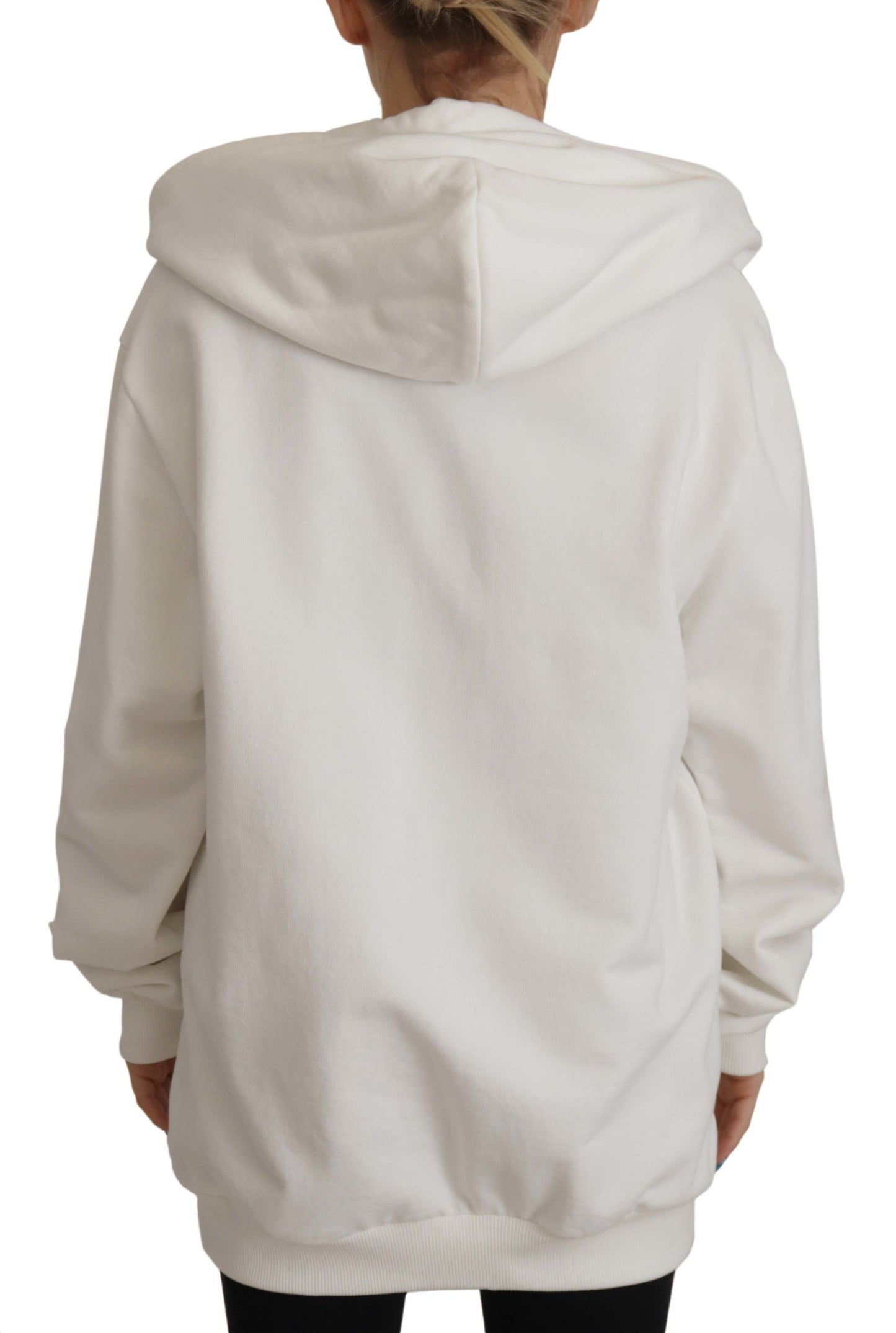 Dolce & Gabbana Chic White Hooded Pullover Sweater IT40 / S