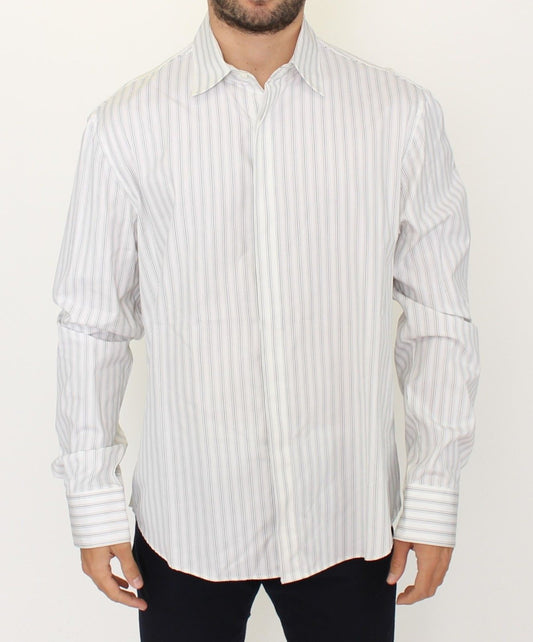 Ermanno Scervino Elegant Striped Cotton Casual Shirt IT54 | XL