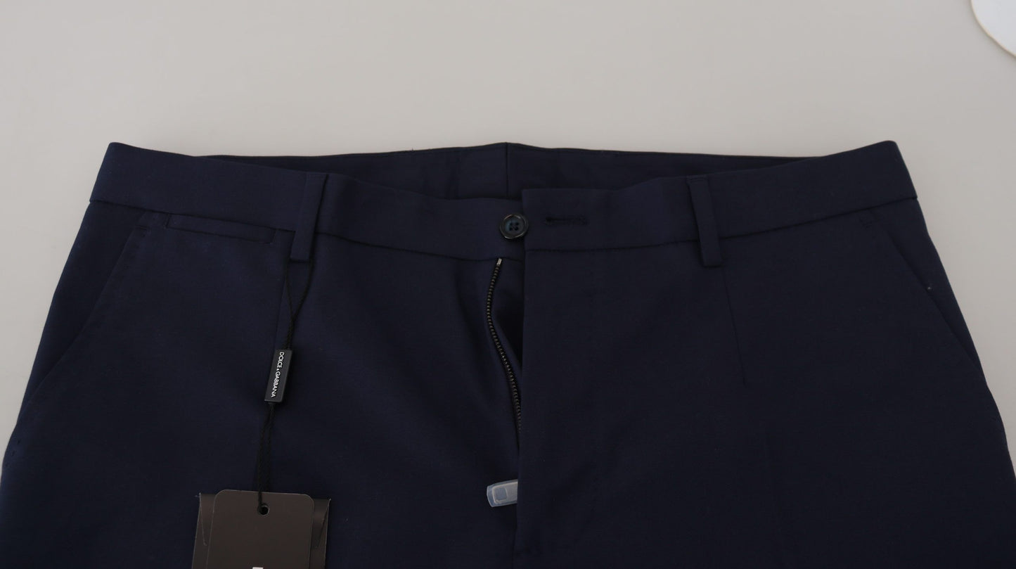 Dolce & Gabbana Elegant Slim Fit Blue Dress Pants IT48 / M