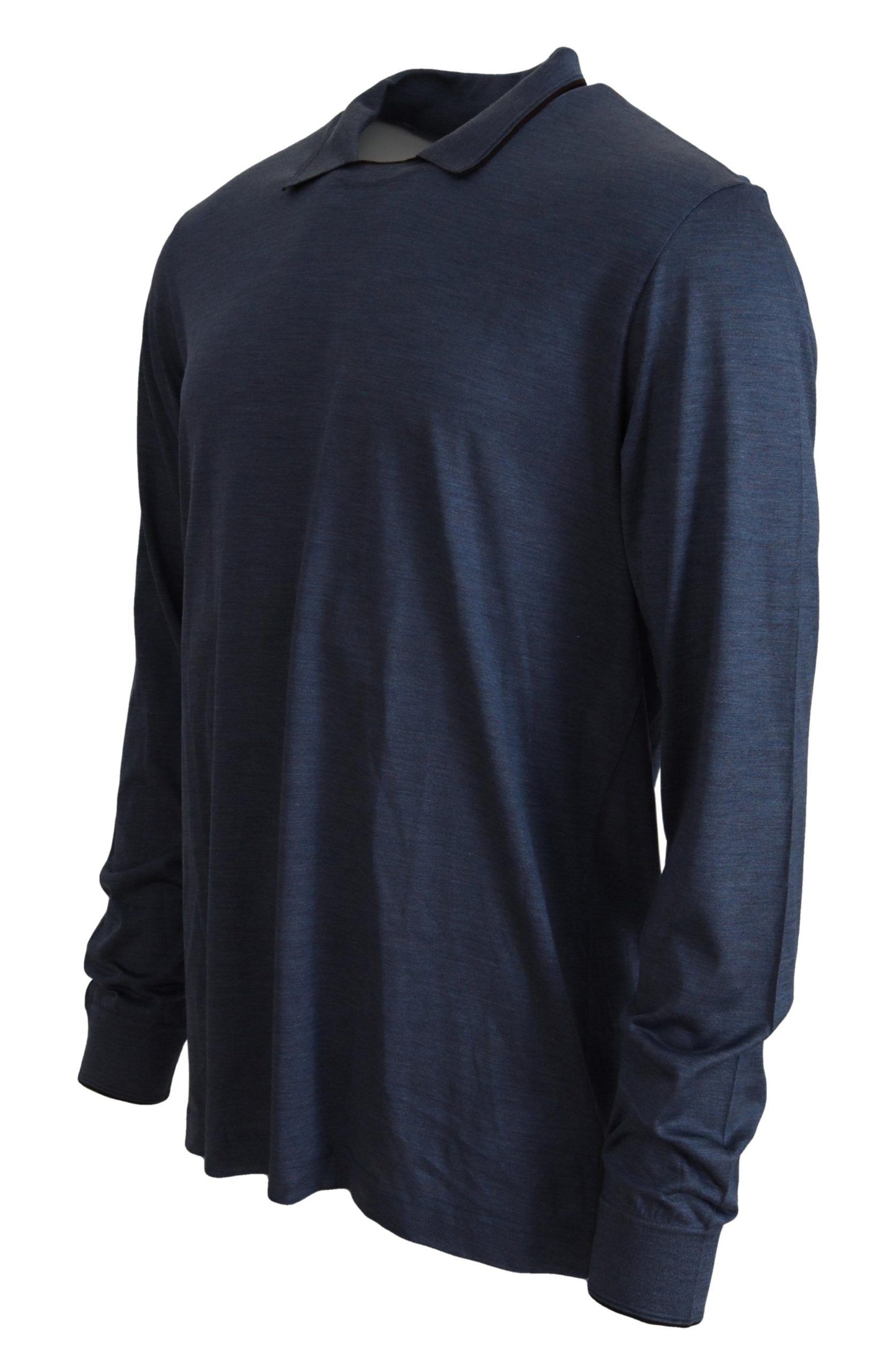 Dolce & Gabbana Sophisticated Silk Polo Sweater in Blue IT54 / XL