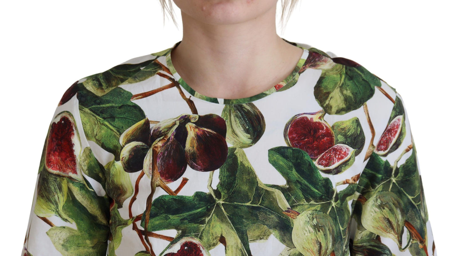 Dolce & Gabbana Chic Multicolor Fig Print Cotton Top IT36 / XS