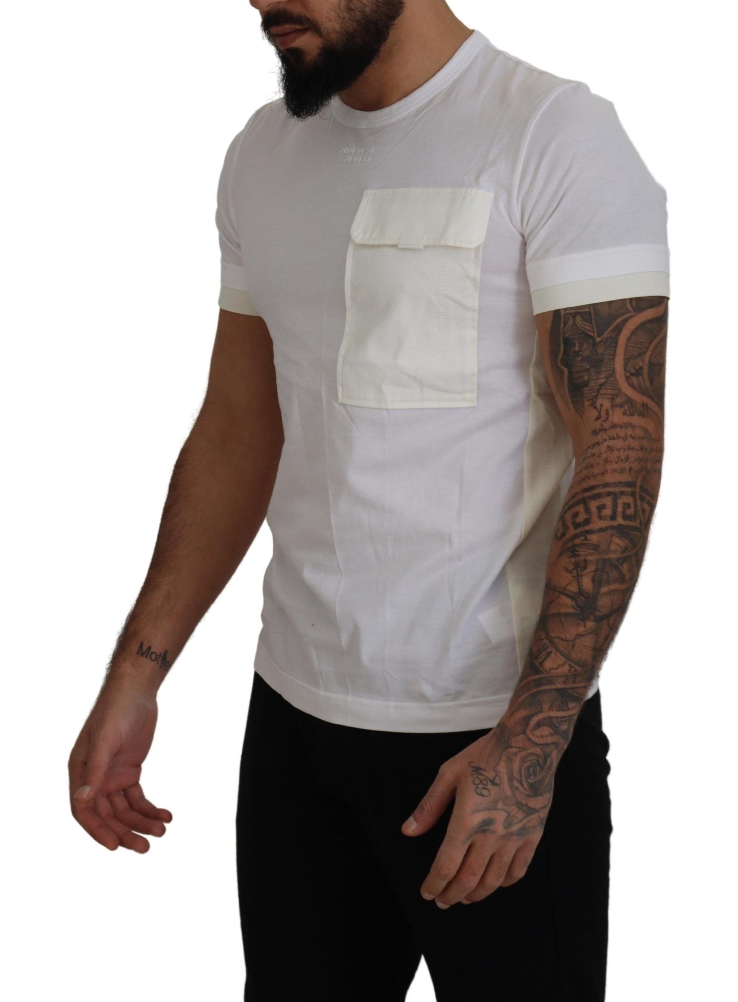 Dolce & Gabbana Elegant White Cotton Tee with DG Chest Pocket IT48 / M