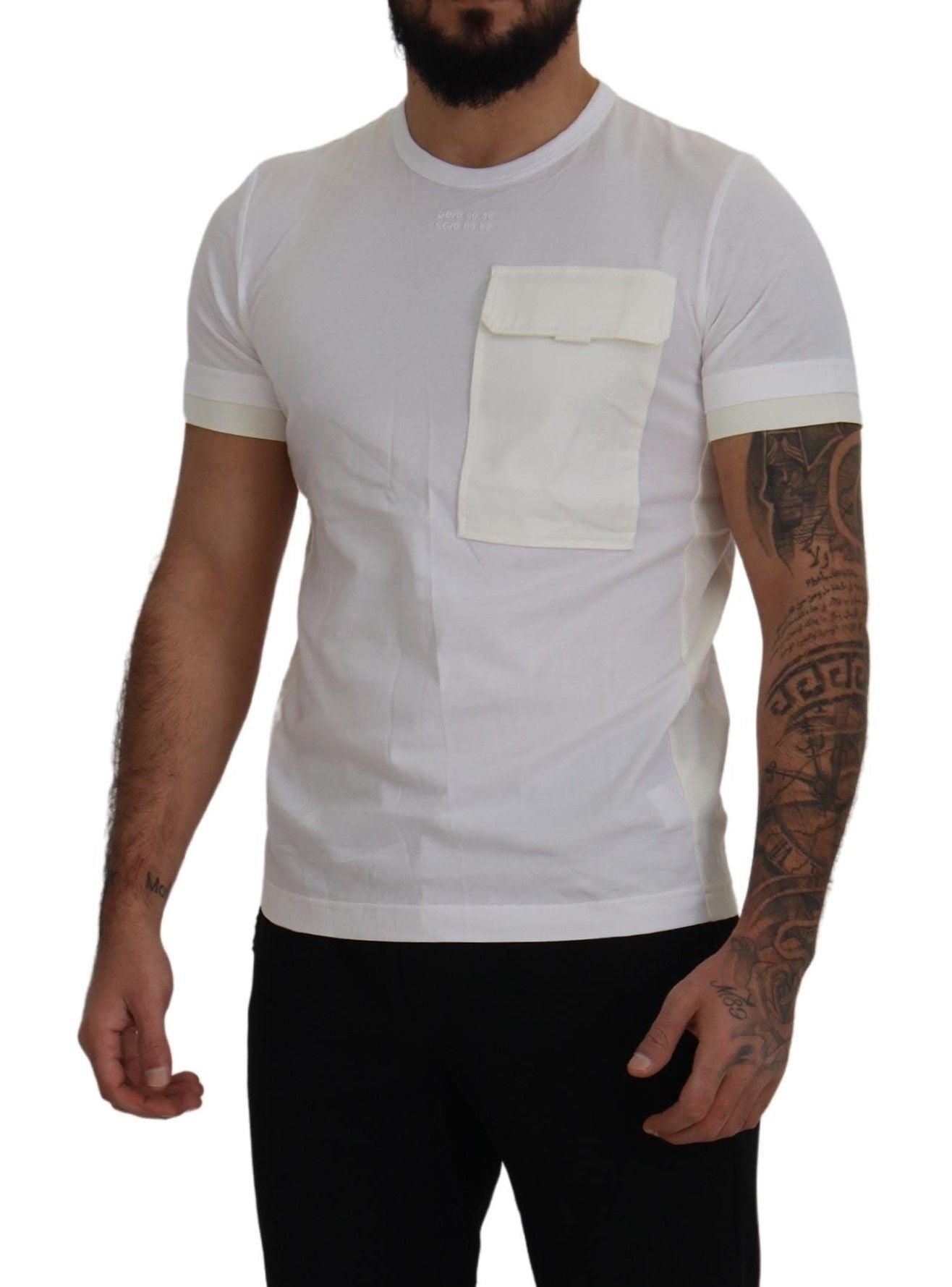 Dolce & Gabbana Elegant White Cotton Tee with DG Chest Pocket IT48 / M