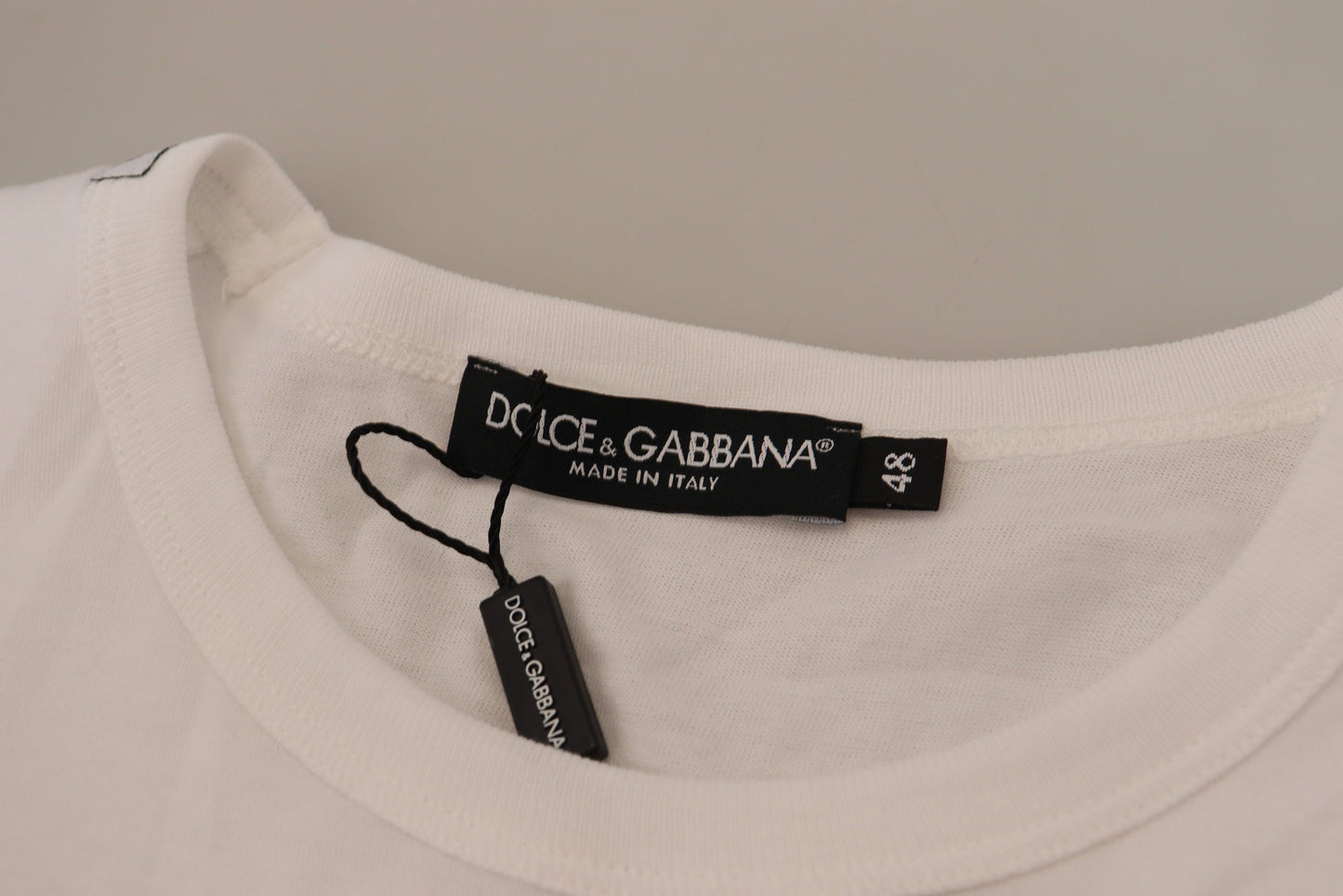 Dolce & Gabbana Elegant White Cotton Tee with DG Chest Pocket IT48 / M