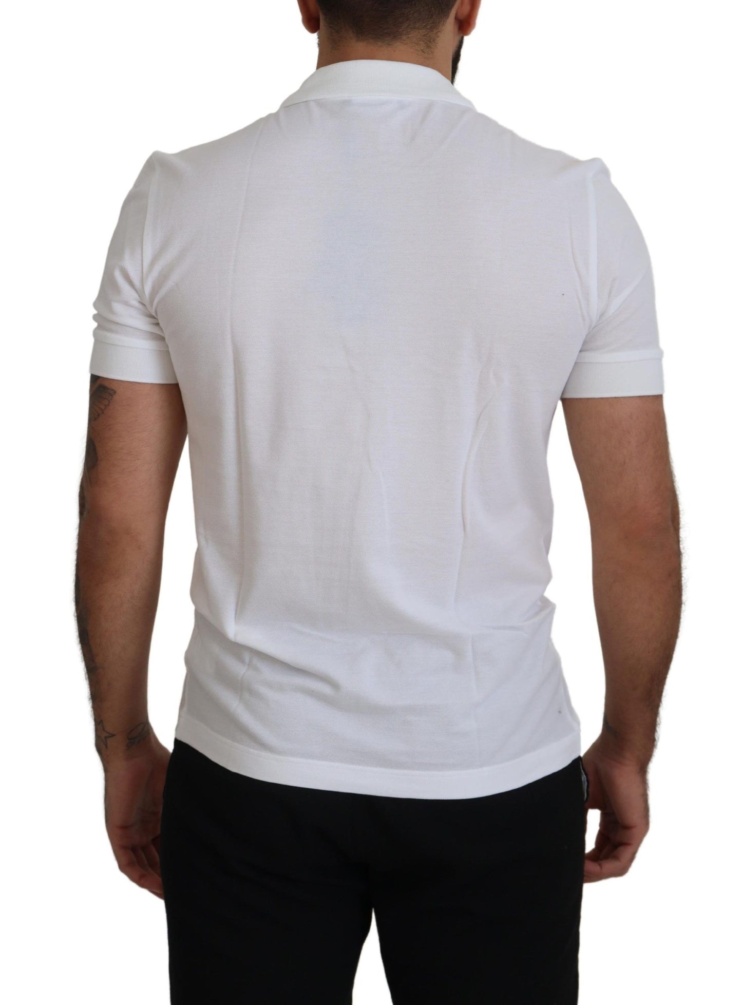 Dolce & Gabbana Elegant White Cotton Polo T-Shirt IT48 / M