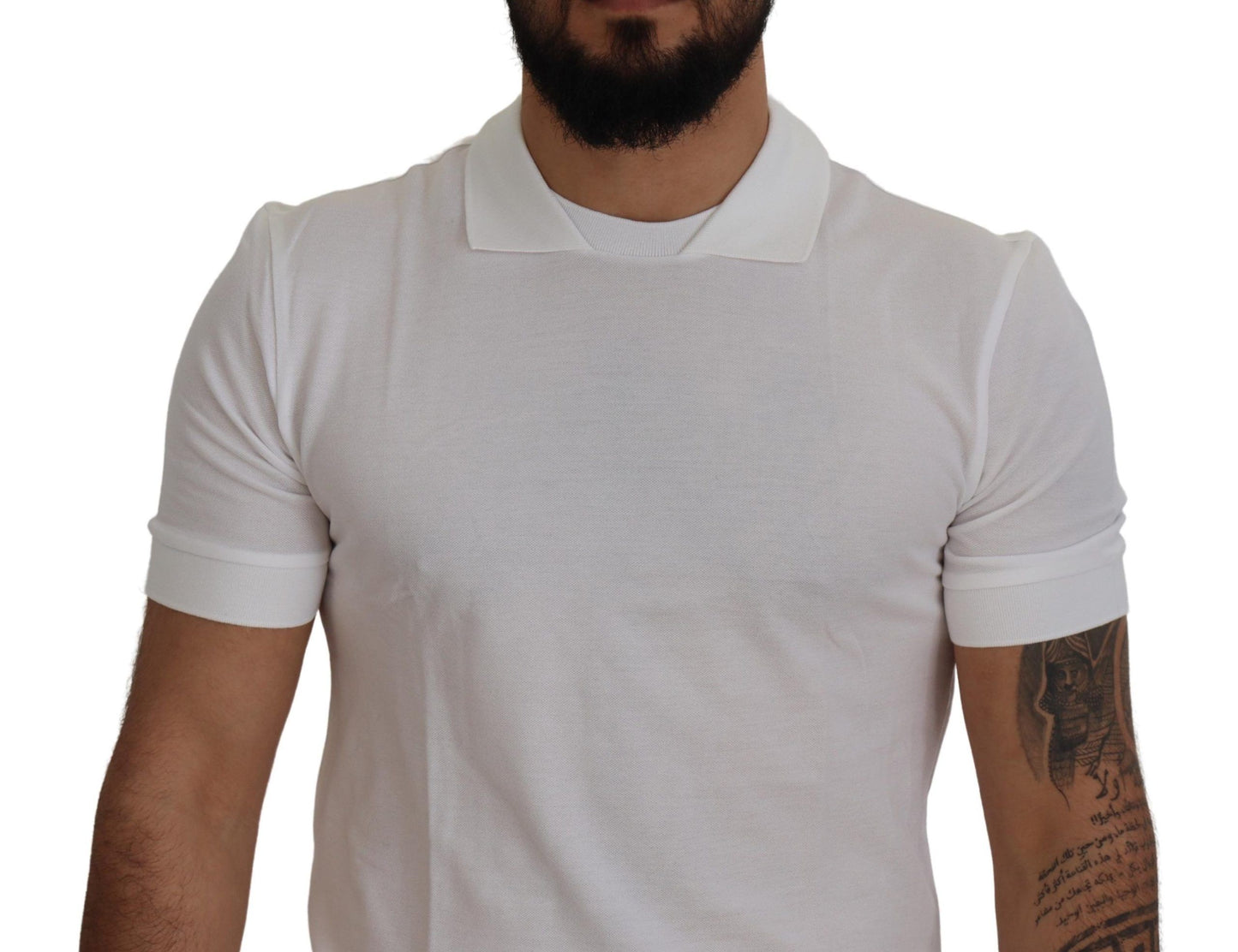 Dolce & Gabbana Elegant White Cotton Polo T-Shirt IT48 / M