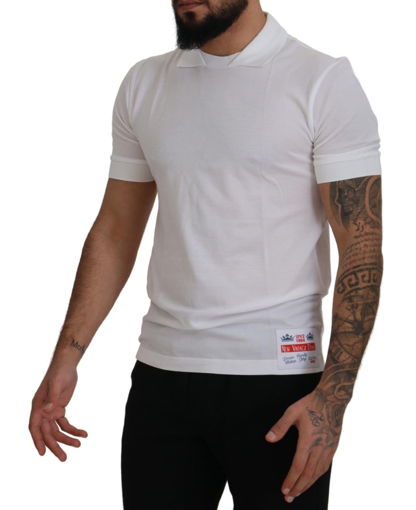 Dolce & Gabbana Elegant White Cotton Polo T-Shirt IT48 / M