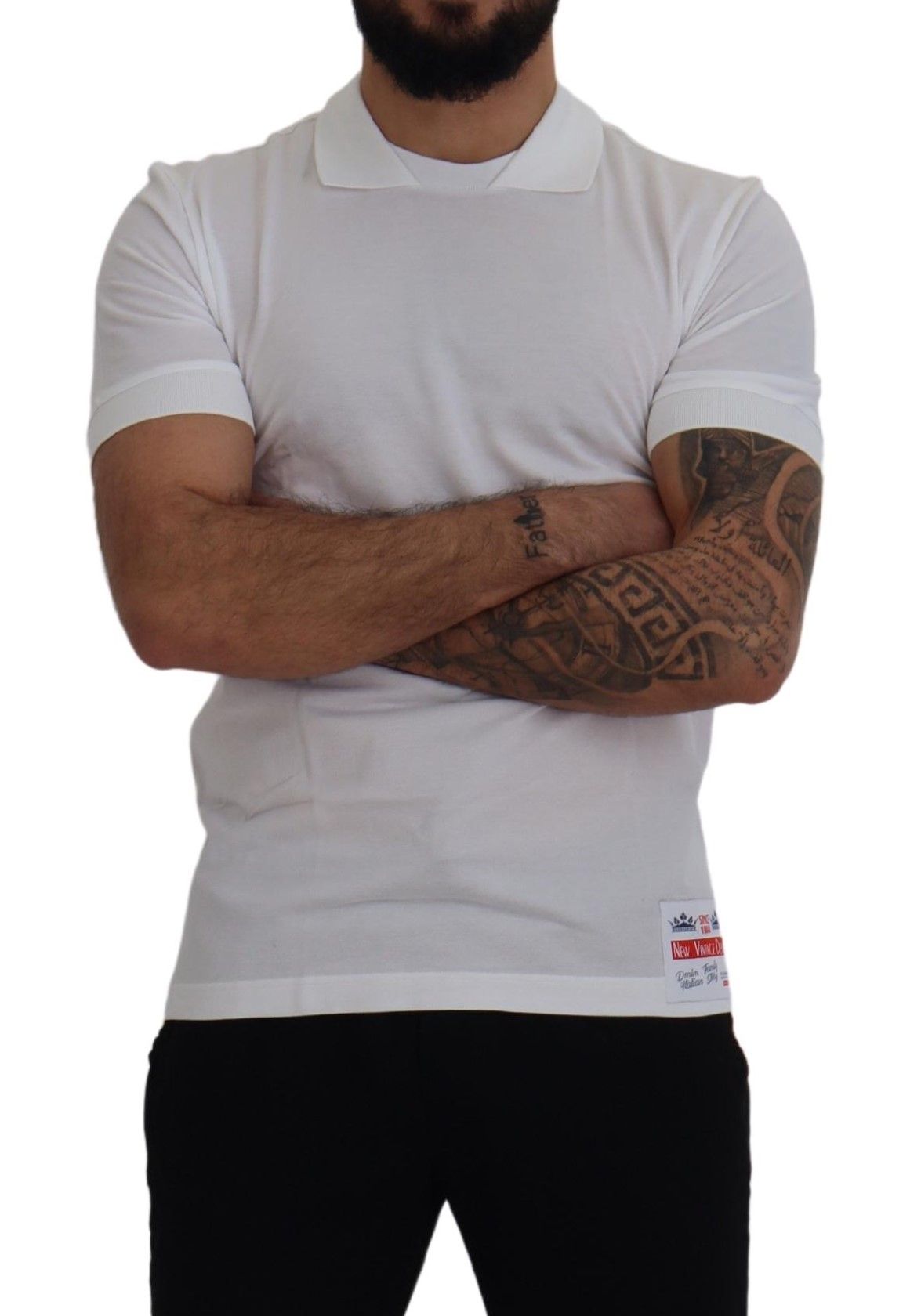 Dolce & Gabbana Elegant White Cotton Polo T-Shirt IT48 / M