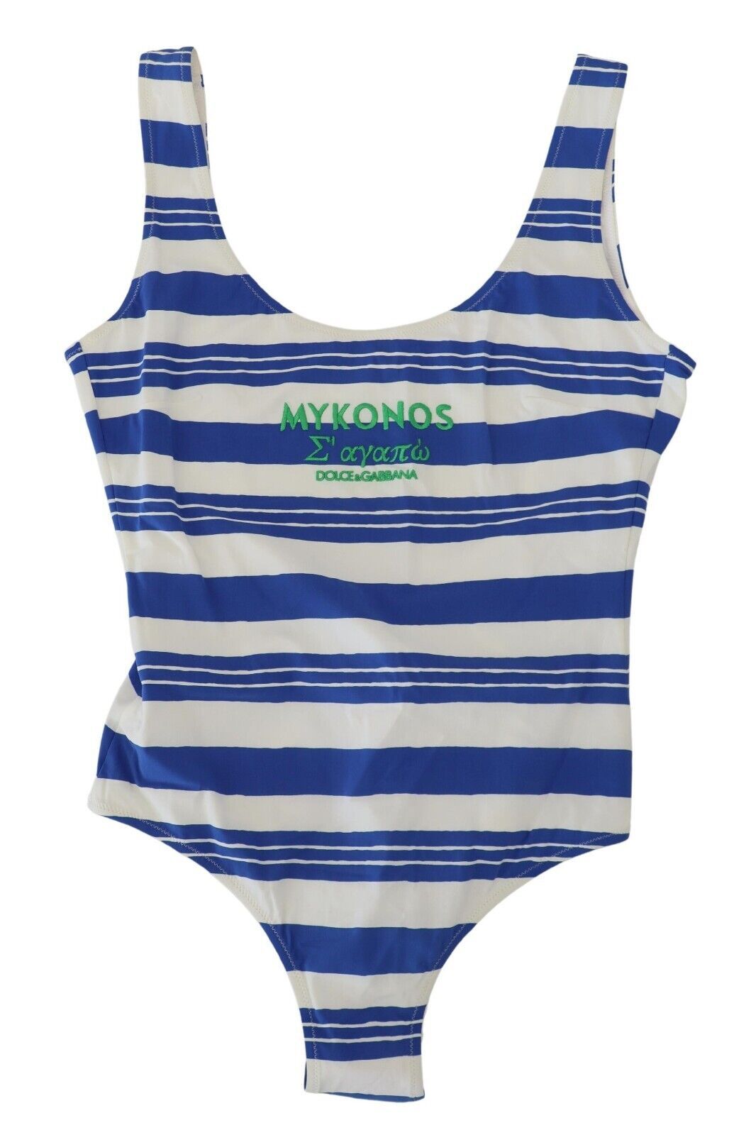 Dolce & Gabbana Riviera Chic Blue Striped One Piece Swimsuit IT2 / S