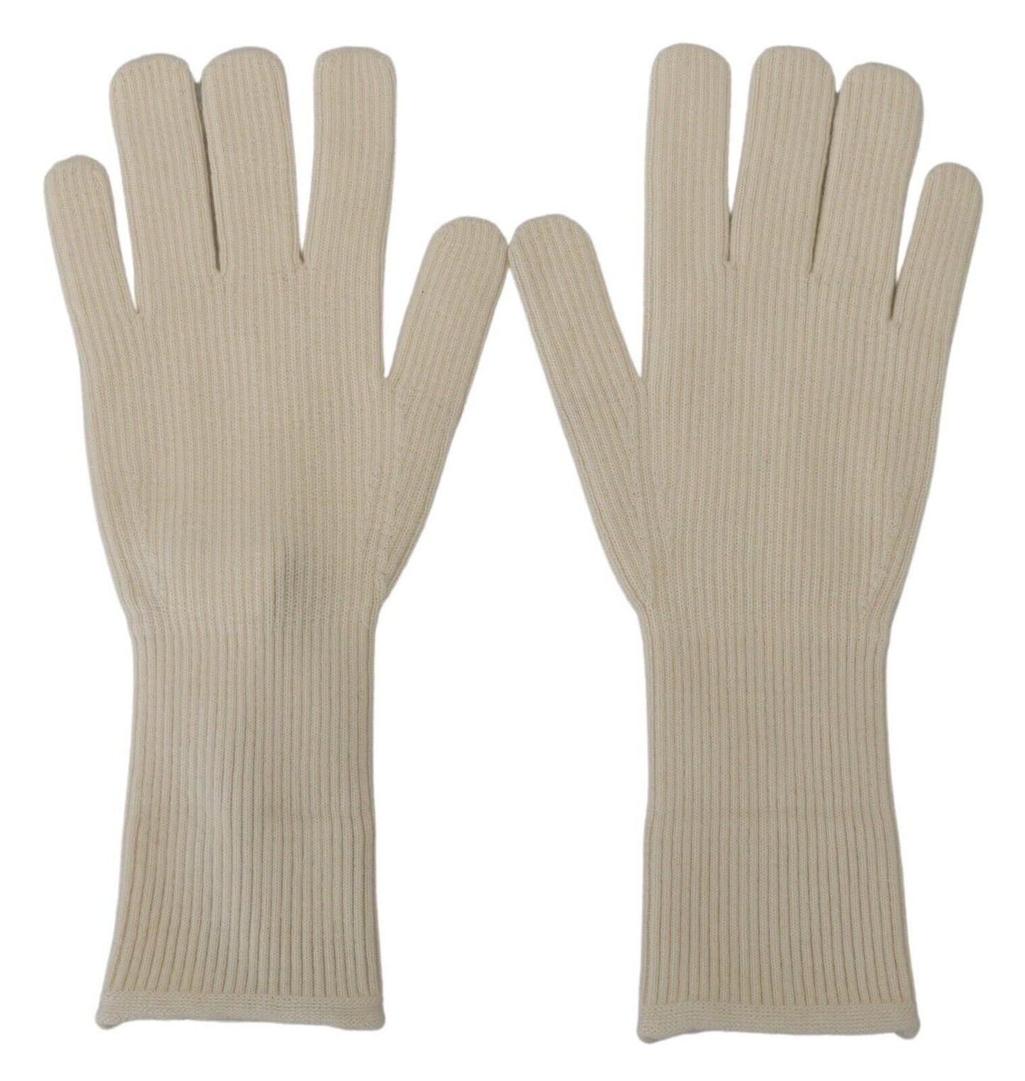 Dolce & Gabbana Elegant White Cashmere Gloves