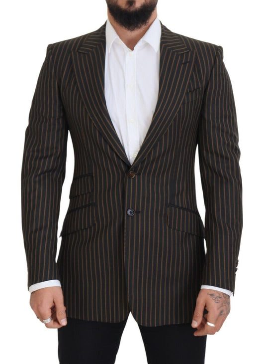 Dolce & Gabbana Elegant Striped Wool Blend Slim Blazer IT48 / M