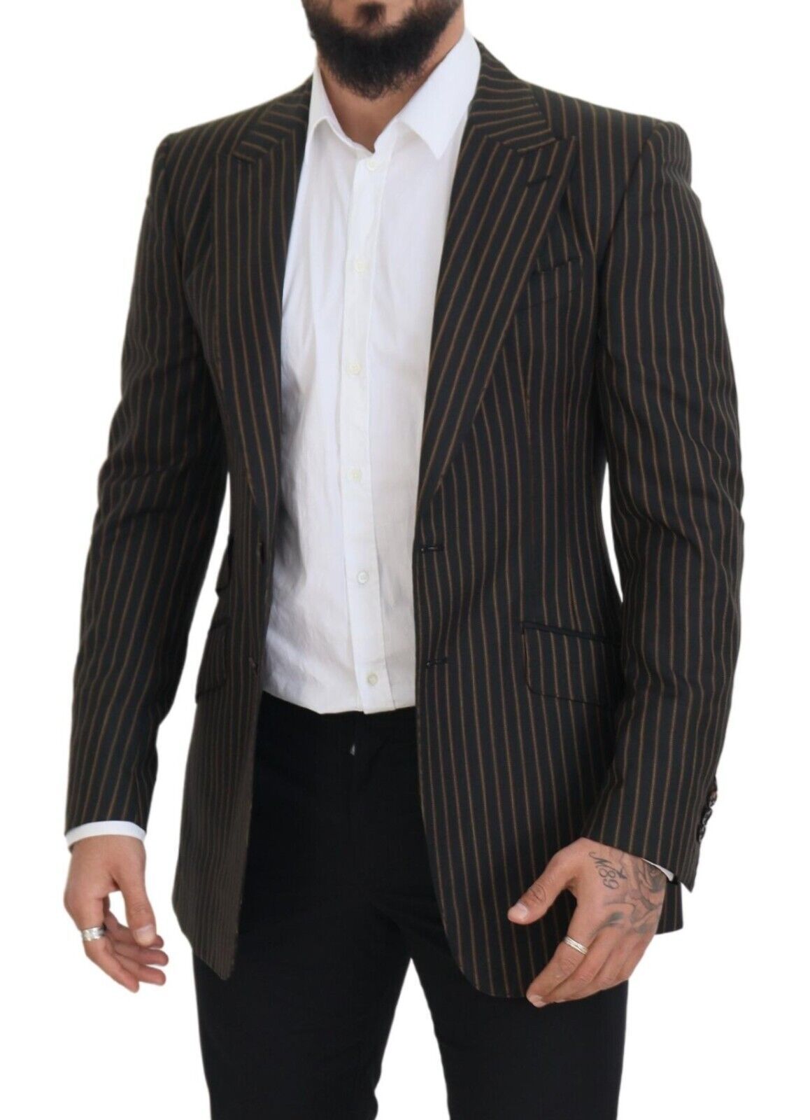 Dolce & Gabbana Elegant Striped Wool Blend Slim Blazer IT48 / M