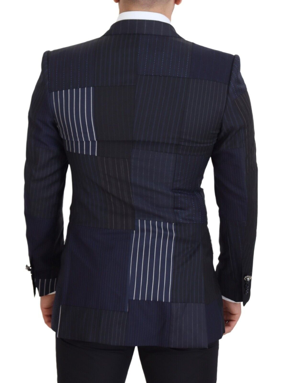 Dolce & Gabbana Elegant Navy Double Breasted Wool Blazer IT46 / S