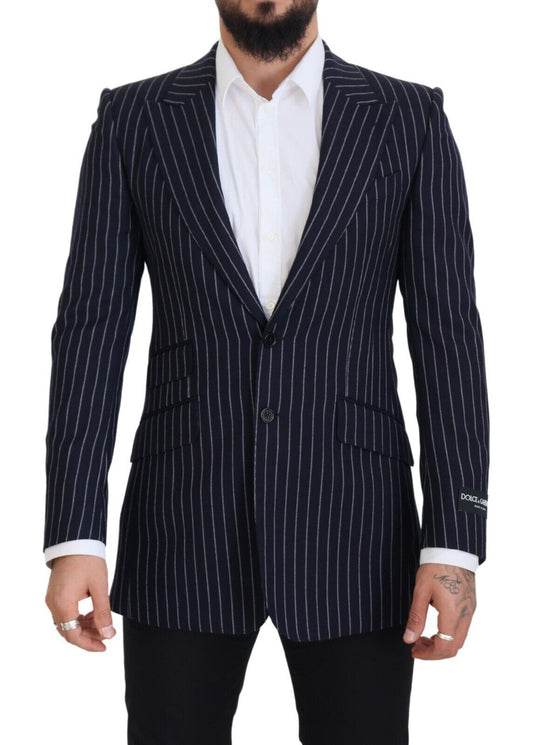 Dolce & Gabbana Elegant Navy Slim Fit Wool Blazer IT48 / M