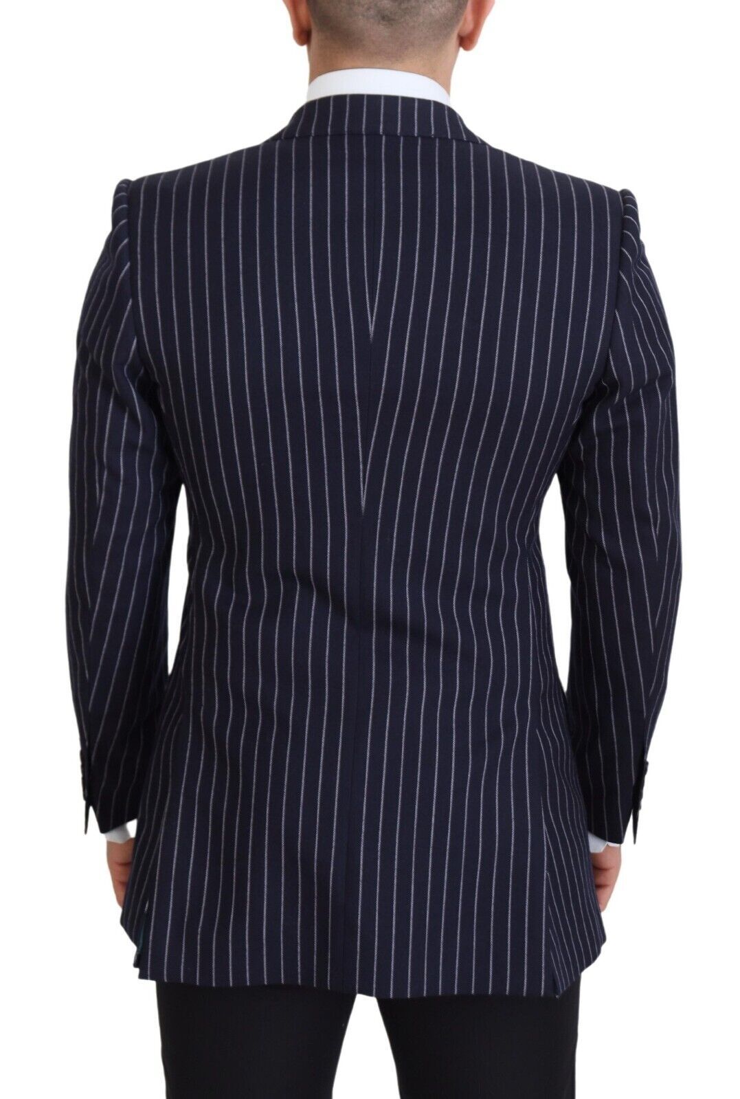 Dolce & Gabbana Elegant Navy Slim Fit Wool Blazer IT48 / M