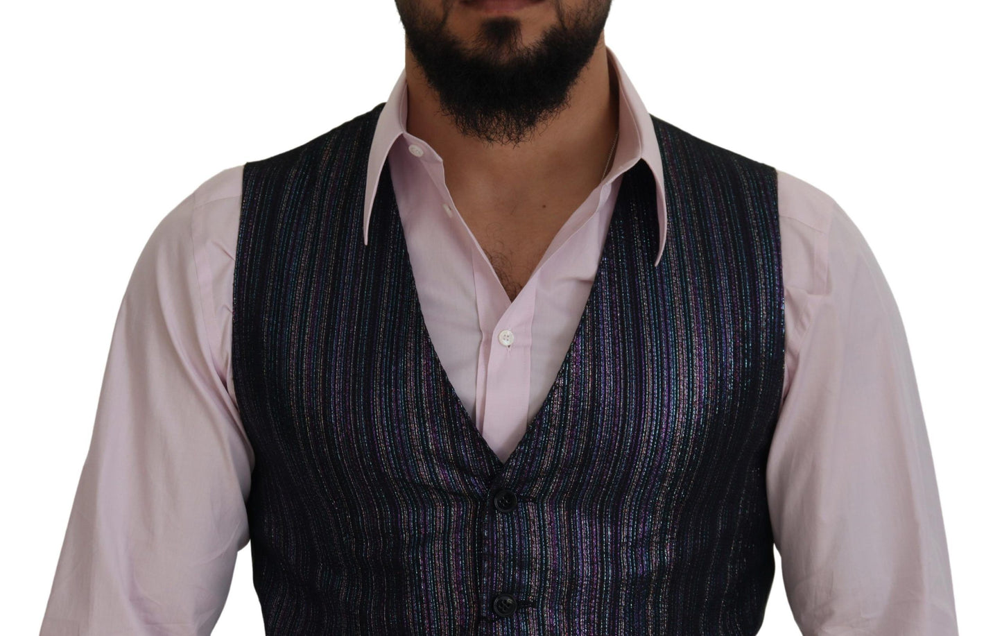 Dolce & Gabbana Multicolor Formal Dress Vest Luxury Blend IT48 / M