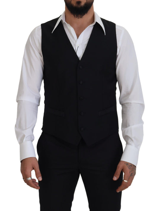 Dolce & Gabbana Elegant Black Single-Breasted Dress Vest IT50 / L