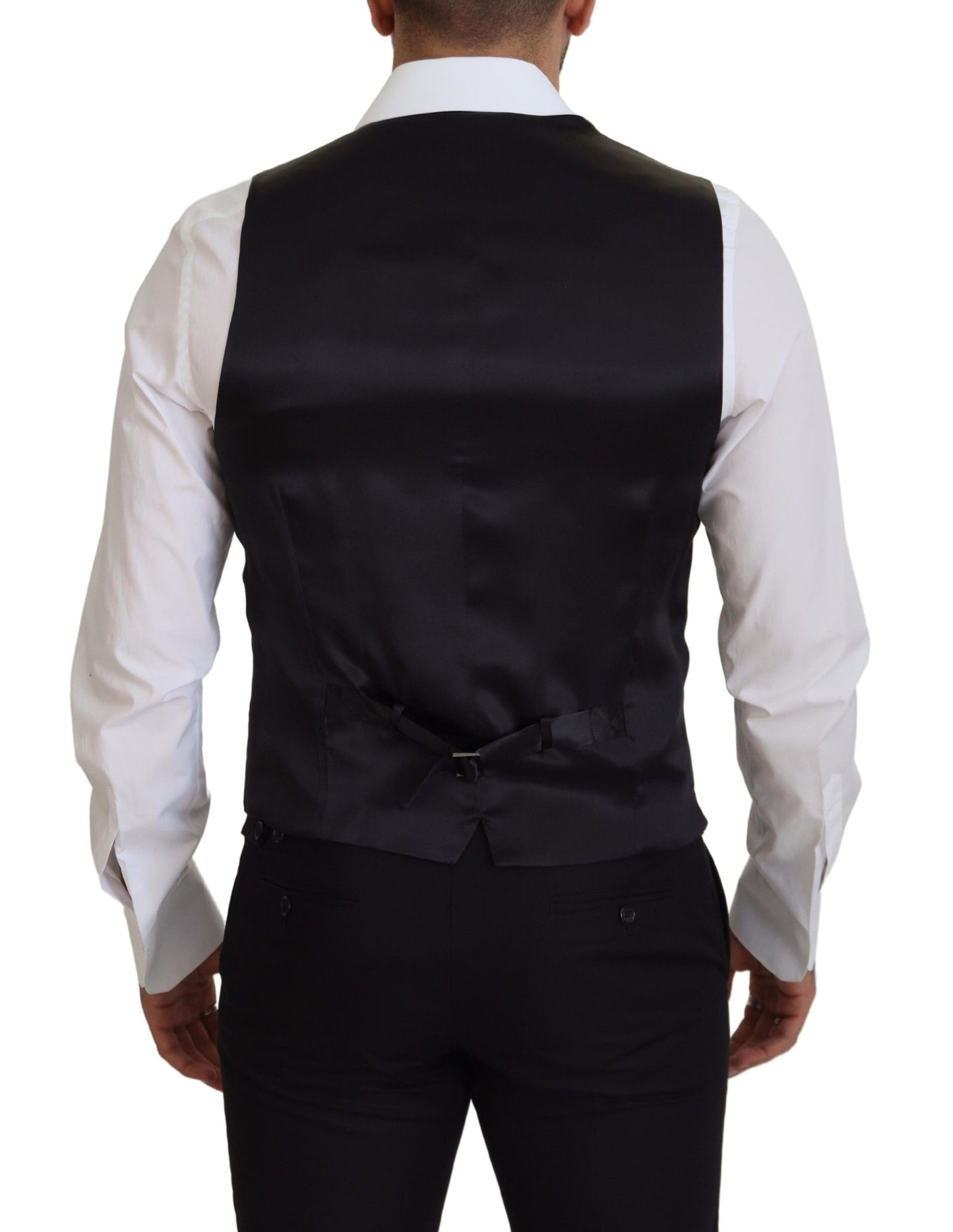 Dolce & Gabbana Elegant Black Single-Breasted Dress Vest IT50 / L