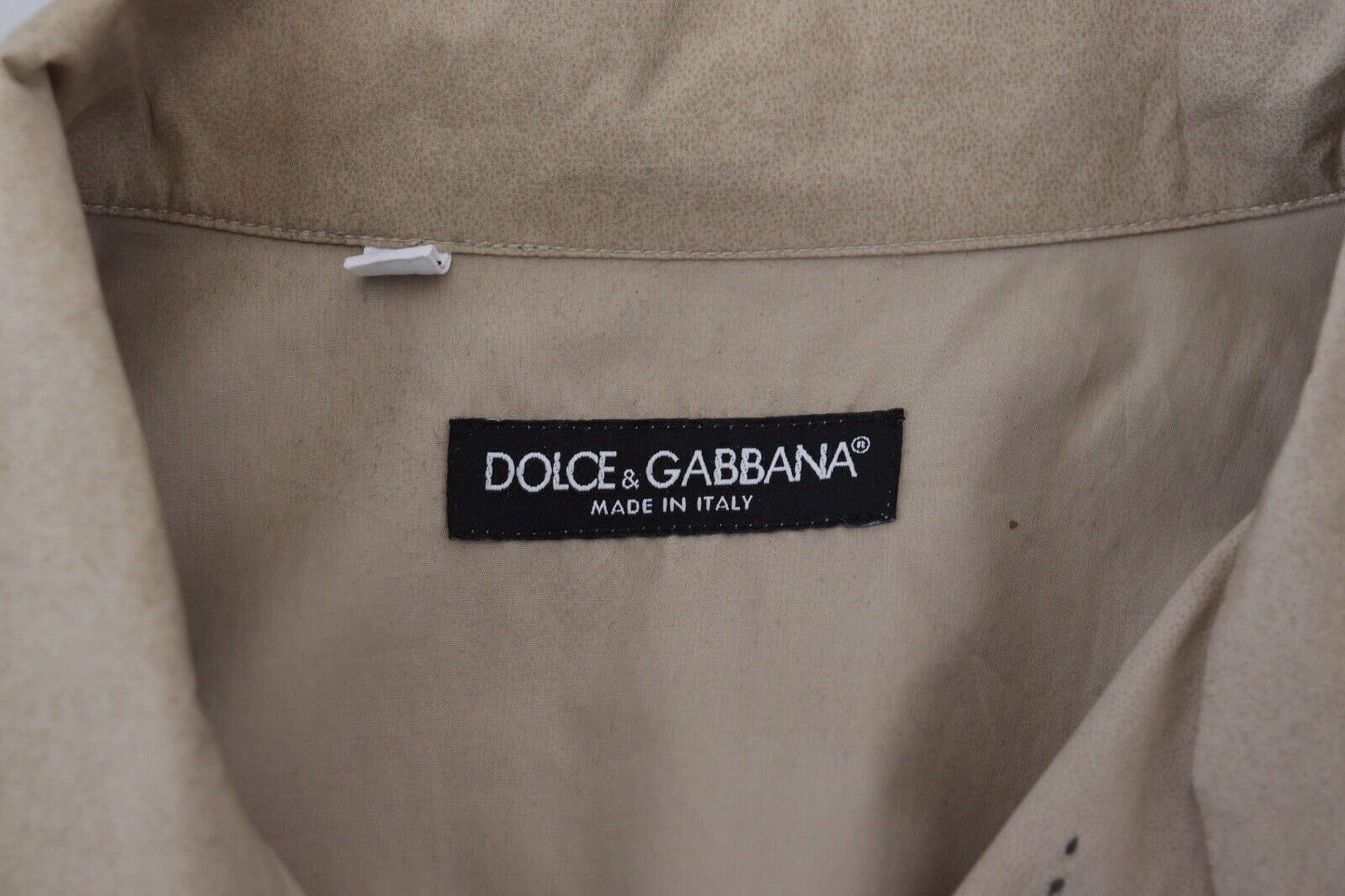 Dolce & Gabbana Beige Cotton Button-Down Casual Shirt IT40 / M