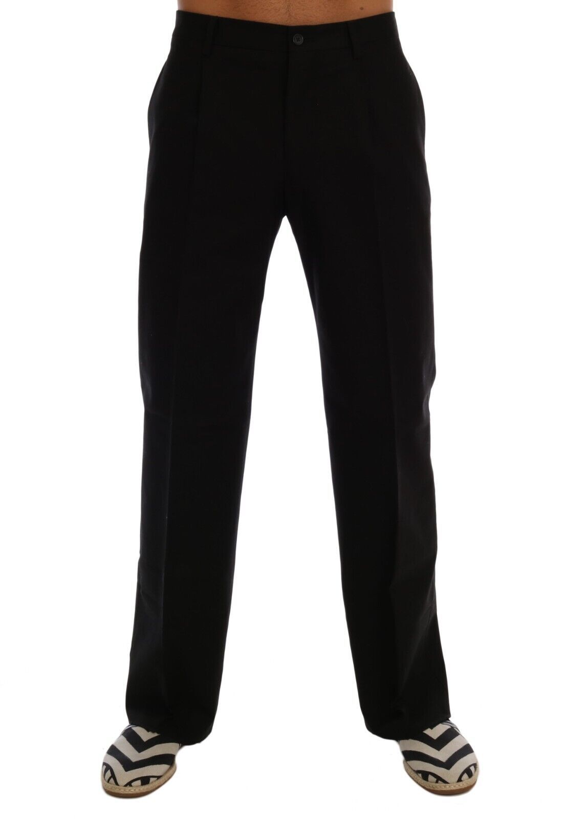 Dolce & Gabbana Elegant Black Cotton Stretch Pants IT48 / M