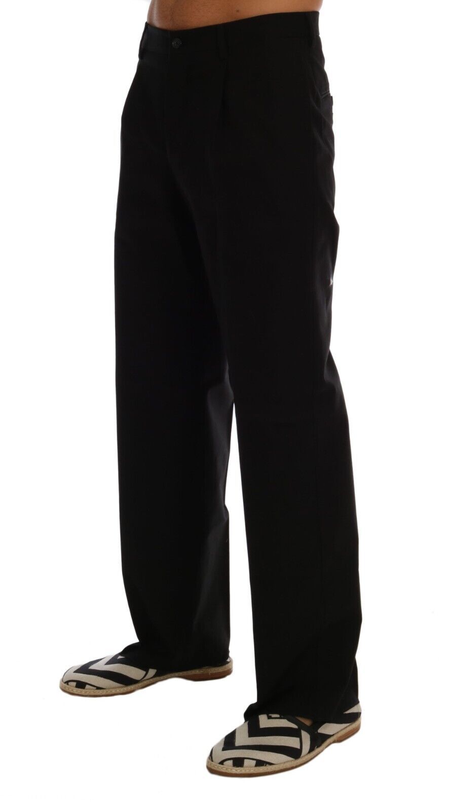 Dolce & Gabbana Elegant Black Cotton Stretch Pants IT48 / M