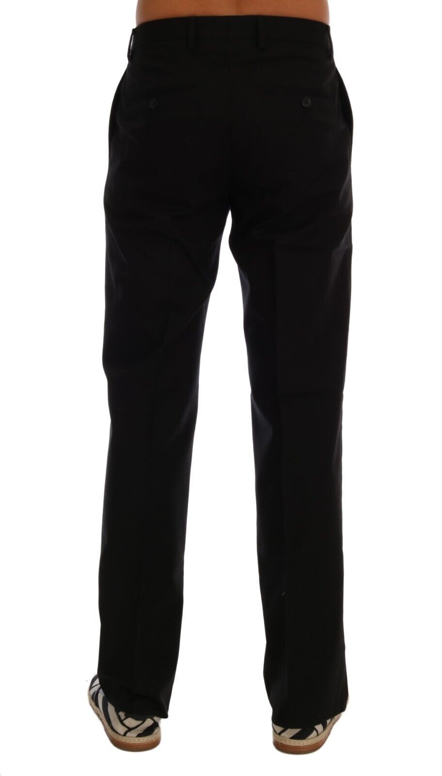 Dolce & Gabbana Elegant Black Cotton Stretch Pants IT48 / M