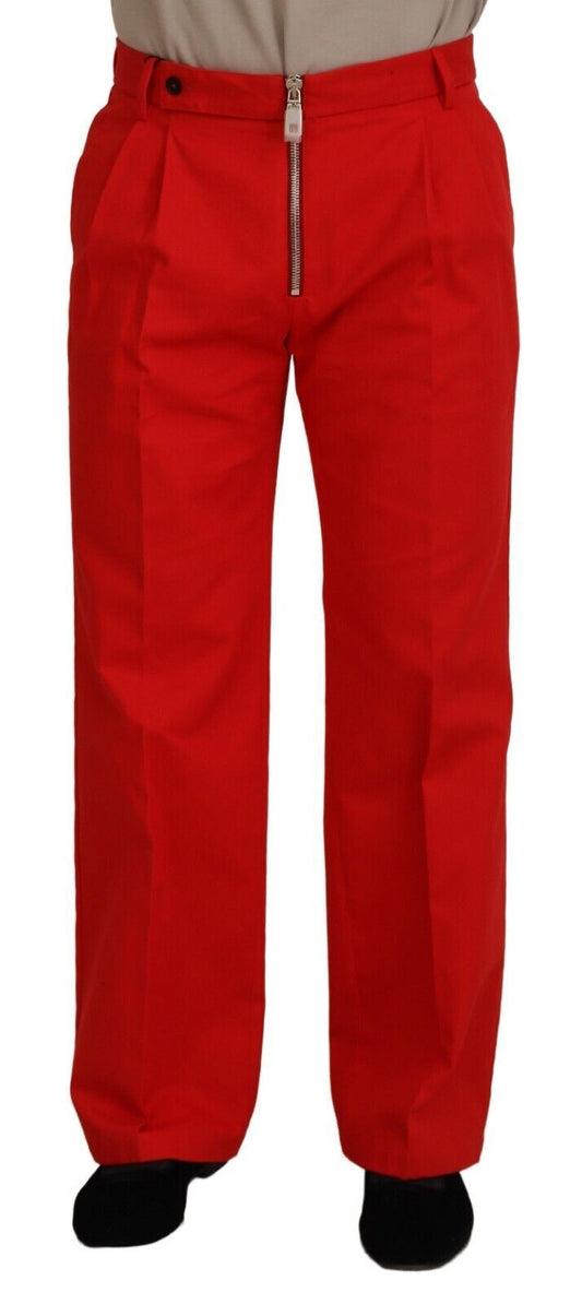 Dolce & Gabbana Stunning Red Mainline Cotton Pants IT48 / M