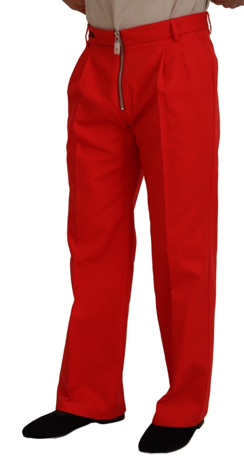 Dolce & Gabbana Stunning Red Mainline Cotton Pants IT48 / M