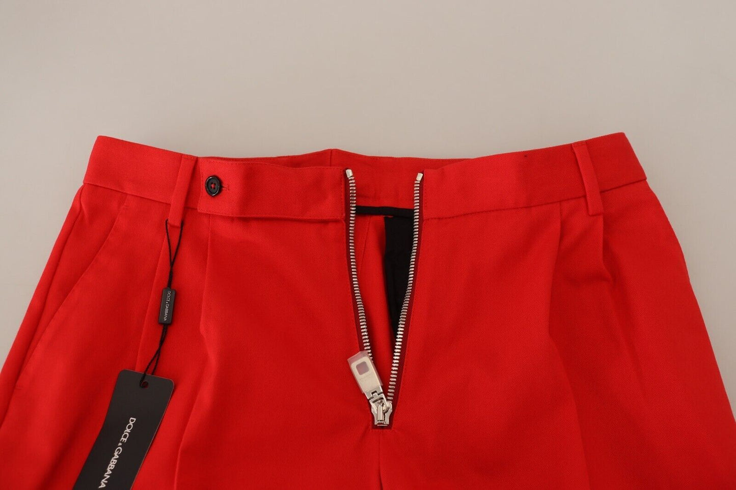 Dolce & Gabbana Stunning Red Mainline Cotton Pants IT48 / M