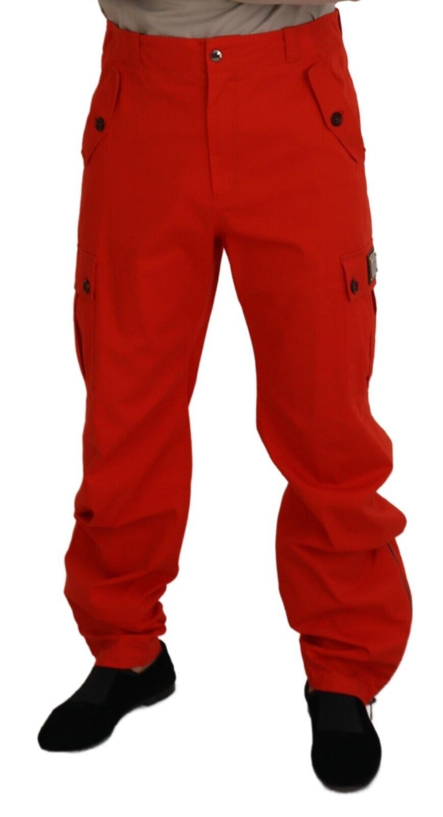 Dolce & Gabbana Elegant Red Cotton Blend  Trousers IT48 / M