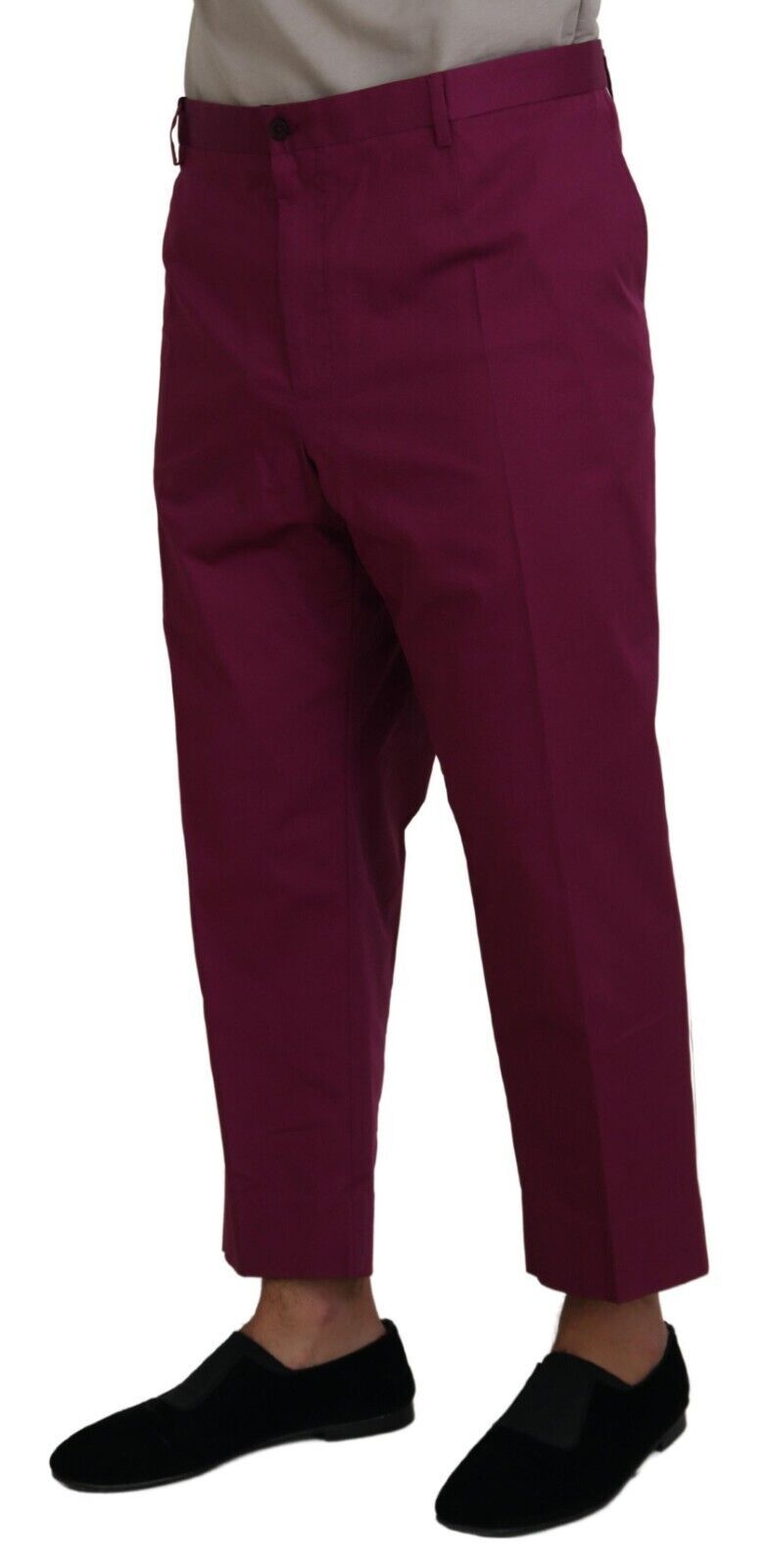 Dolce & Gabbana Elegant Magenta Cotton Stretch Pants IT60 / 3XL